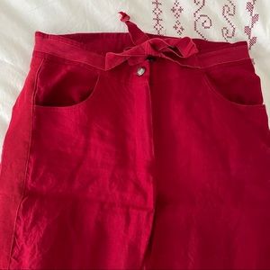 Vintage Red Linen Pants